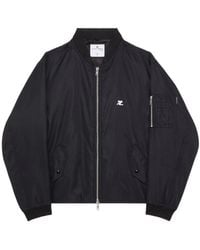 Courreges - Courrèges Logo Embroidered Bomber Jacket - Lyst