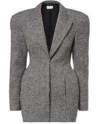 Magda Butrym - Herringbone Wool-Blend Blazer Dress - Lyst