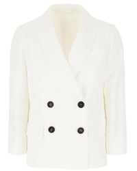 Brunello Cucinelli - Double Breasted Blazer - Lyst
