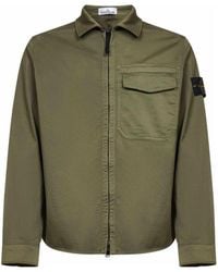 Stone Island - Logo Patch Zip-Up Jacket - Lyst