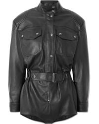 Magda Butrym - Lace-Up Leather Bodysuit - Lyst