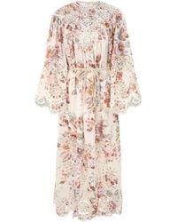 Zimmermann - Awaken Embroidered Yoke Midi Dress - Lyst