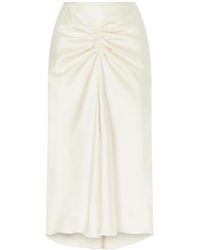 Victoria Beckham - High-Waisted Satin Midi Skirt - Lyst