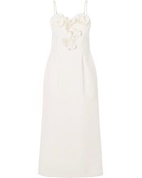Magda Butrym - Flower-Appliqué Ruffled Midi Dress - Lyst