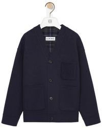 Loewe - V-Neck Knitted Cardigan - Lyst