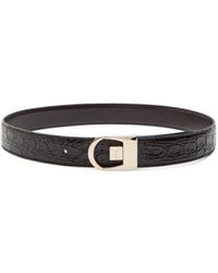 Saint Laurent - Logo-Engraved Crocodile Glossed Leather Belt - Lyst