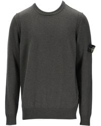 Stone Island - Logo Patch Crewneck Jumper - Lyst