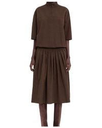 MM6 by Maison Margiela - Wool Shirting Shirt-Dress - Lyst