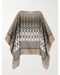 Brunello Cucinelli - Geometric-Print Silk Blouse - Lyst