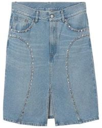 GIMAGUAS - Luna Stud-Embellished Denim Skirt - Lyst