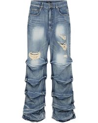 we11done - Wrinkled Straight Denim Pants - Lyst