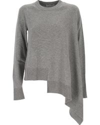 McQueen - Asymmetric Hem Crewneck Jumper - Lyst