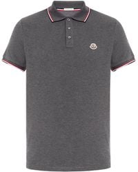 Moncler - Logo-Patch Short-Sleeve Polo Shirt - Lyst
