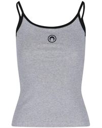 Marine Serre - Logo Detailed Sleeveless Tank Top - Lyst