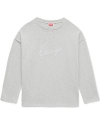 KENZO - Signature' Embroidered Long Sleeves T-Shirt - Lyst
