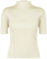 Issey Miyake - High-Neck Short-Sleeved T-Shirt - Lyst