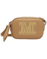 Max Mara - Logo Printed Mini Shoulder Bag - Lyst