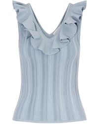 Zimmermann - Aster Metallic Ruffled Top - Lyst
