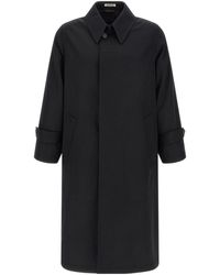 AURALEE - Wool Gabardine Trench Coat - Lyst