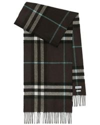 Burberry - Checked Fringed-Edge Scarf - Lyst