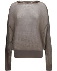 Rick Owens - Semi-Sheer Ribbed Hoodie - Lyst