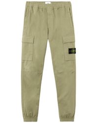 Stone Island - Regular-Tapered-Fit Jogger Trousers With Elastic Waist - Lyst