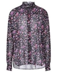 Isabel Marant - Loose Long-Sleeve Floral Shirt With Blooms On Base - Lyst