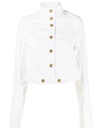 Versace Jeans Couture - Couture Long Sleeved Cropped Jacket - Lyst