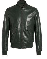 Gucci - Long-Sleeved Zipper Leather Jacket - Lyst