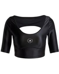 adidas By Stella McCartney - Logo Printed Cropped Top - Lyst