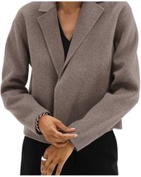 Theory - Double-Sided Wool Cashmere Casual Cardigan Jacket - Lyst
