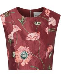 Erdem - Floral-Print Crinkled Satin Cropped Top - Lyst