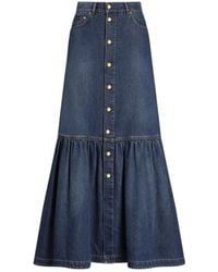 Dolce & Gabbana - Long Denim Skirt - Lyst