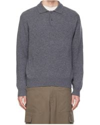 Lisa Yang - Button-Front Long-Sleeve Polo Shirt - Lyst