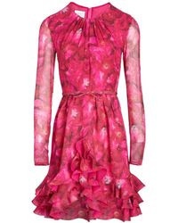 Giambattista Valli - Rose Mania-Print Silk-Georgette Dress - Lyst
