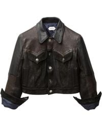 Versace - Slim Leather Patchwork Jacket - Lyst