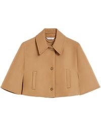 Max Mara - Short Wool And Cotton Cape - Lyst