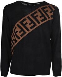 Fendi - Ff Motif Paneled Sweater - Lyst