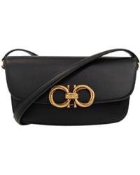Ferragamo - Ferragamo Trapezio Logo Plaque Small Crossbody Bag - Lyst
