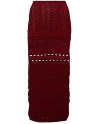 Elie Saab - Cut-Out Knitted Midi Skirt - Lyst
