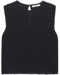 Prada - Sleeveless Triple Silk Chiffon Top - Lyst