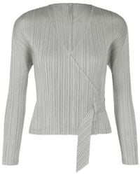 Pleats Please Issey Miyake - Wrap Cardigan - Lyst