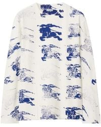 Burberry - Allover Logo Printed Long Sleeved T-Shirt - Lyst