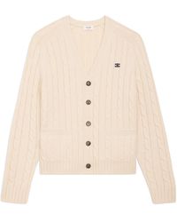 Celine - Cable-Knit Triomphe Cardigan - Lyst