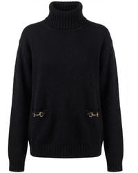 Gucci - Wool Cashmere Sweater With Horsebit - Lyst