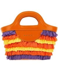 Marni - Logo Printed Fringe-Detailed Tote Bag - Lyst