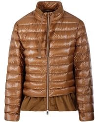 Herno - Down Jacket Peplum Hem High Collar - Lyst