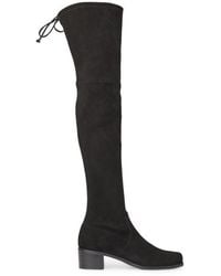 Stuart Weitzman - Logo Knee-High Suede Boots - Lyst