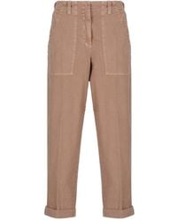 Peserico - Cropped Straight-Leg Pants - Lyst
