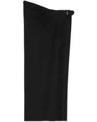 Versace - Gathered-Detail Midi Skirt - Lyst